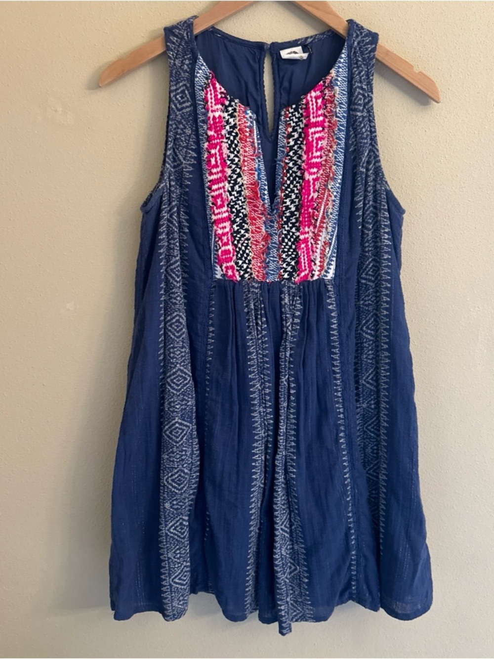 ANTHROPOLOGIE AKEMI KIN Dress Sz 0 Embroidered Metallic Cotton Morwen Shift